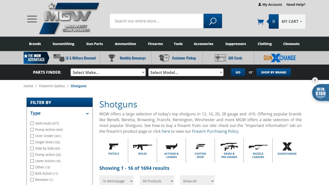 Shotguns for Sale - MGW